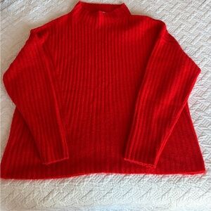 Old Navy Red Ribbed Mock Neck Sweater